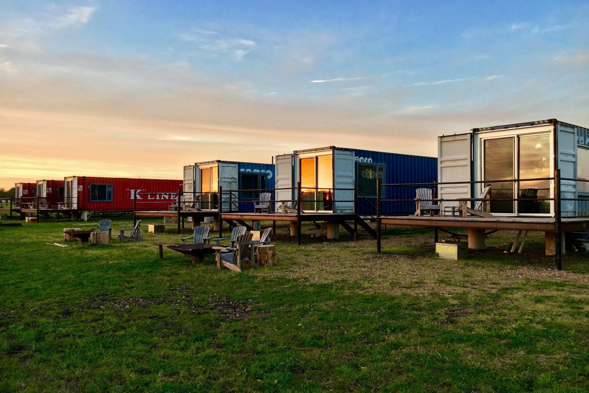 Cool Glamping Spots in Texas: FlopHouze Shipping Container Hotel